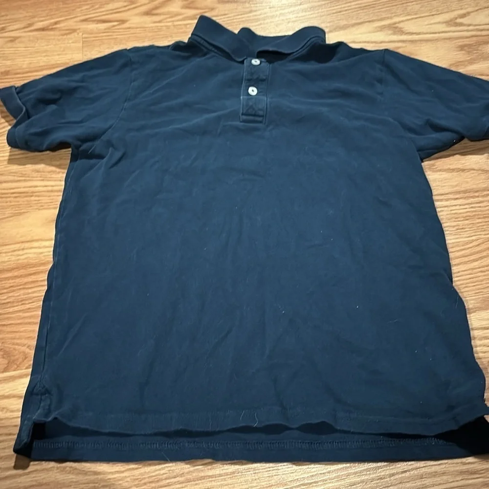 Wonder Nation boy 14/16 collared short sleeve polo shirt navy blue with 2 button